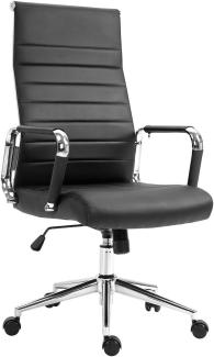 SVITA Elegance Comfort Bürostuhl Kunstleder schwarz Schreibtischstuhl Drehstuhl