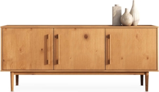 IDIMEX Sideboard TECCA, Wohnzimmer Kommode mit 3 Türen aus Massivholz eiche farben