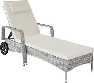 tectake Gartenliege Rattan Sonnenliege, 1, 1 St, 1tlg, widerstandsfähig