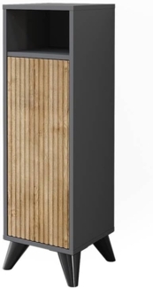 Midischrank Leano Anthrazit/Bergeiche 30 x 97 cm mit Tür Vicco