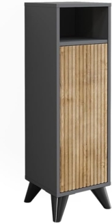 Vicco Midischrank Leano, Anthrazit/Bergeiche, 30x97 cm mit Tür