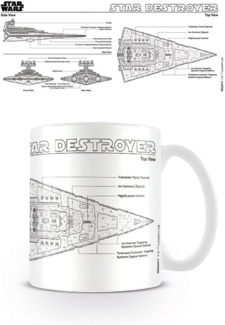 empireposter Star Wars Star Destroyer Sketch Größe (cm), ca. Ø8,5 H9,5 Beschreibung: Krieg der Sterne Keramik Tasse, weiß, bedruckt, Fassungsvermögen 320 ml, spülmaschinen und mikrowellenfest