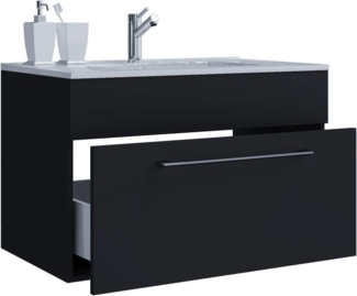 VCM Badmöbel Waschtisch Badinos 914839 Schwarz H. 50 x B. 60 x T. 46 cm