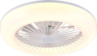 Reality Leuchten LED Deckenleuchte MORA mit Ventilator, Deckenventilator mit Licht inkl Fernbedienung, Ventilatorfunktion, LED fest integriert, warmweiß - kaltweiß, 3 Geschwindigkeiten Timer Vor- & Rücklauf LED dimmbar CCT Nachtlicht