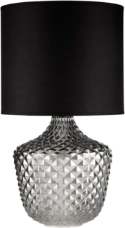 Pauleen Tischleuchte Brilliant Jewel, ohne Leuchtmittel, E27, Stoffschirm, Rauchglas Schwarz
