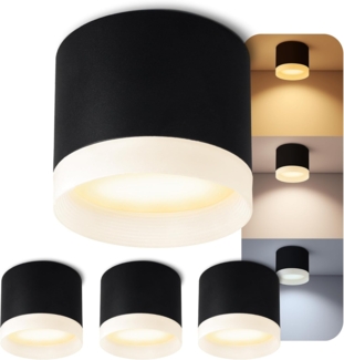 SSC-LUXon LED Aufbaustrahler VORA LED Aufbaulampe schwarz mit LumiFLEX Lichtfarbe 3CCT 230V, Warmweiß bis Tageslicht