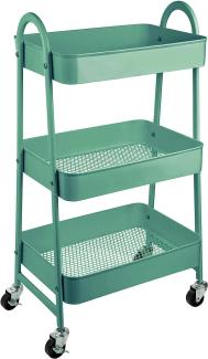 ONVAYA® Servierwagen Silvio | Beistellwagen | mint | 30,5 x 45 x 77 cm | 3 Fächer | Multifunktionswagen | Transportwagen | Allzweckwagen | Küchentrolley | Nischenregal