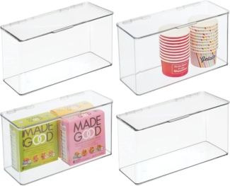 Organizer Vorratsdose Aufbewahrungsbox mDesign stapelbar 4er Set durchsichtig