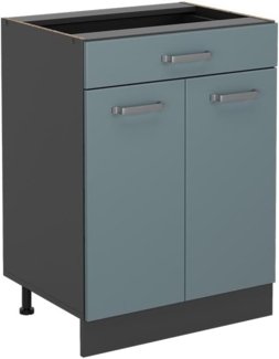 Vicco Küchenunterschrank R-Line, Blau-Grau, 60 cm mit Schublade, ohne Arbeitsplatte