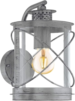 Eglo 94866 Aussenleuchte Wandleuchte 1-flammig E27 ABW. SILBER-ANTIK HILBURN 1 L:20cm H:28cm