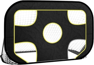 vidaXL Fußballtor mit Torwand, Fiberglas schwarz, 120x80x80 cm