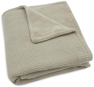 Jollein Babydecke Kuscheldecke 75x100 cm Basic knit Olive Green/Fleece