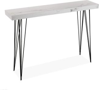 Versa Carole Schmales Möbelstück für den Eingangsbereich oder Flur, Moderner Konsolentisch, Maßnahmen (H x L x B) 80 x 25 x 110 cm, Holz und Metall, Farbe: Grau und Weiß