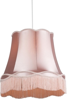 Qazqa Pendelleuchte Granny, ohne Leuchtmittel, E27, Rosa, Retro, Textil, 1-flammig