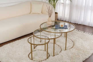 Skye Decor Couchtisch 100% TEMPERED GLASS und METAL, 80 cm - 60 cm - 42 cm, NRD1104 (Set, 3-St, 3er-Set), 80 cm - 60 cm - 42 cm