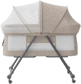 UBRAVOO Faltbares beistellbett Baby, Grab-and-go Baby Bett mit Matratze I Rollen I Reisetasche I Moskitonetz, Kinderreisebett I Kinderbett I Zustellbett für Neugeborene, Bravo Pro, Khaki