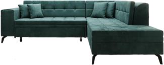 Designer Sofa Lania mit Schlaffunktion Samt Grün Rechts