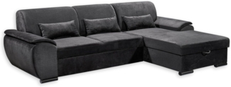 ED EXCITING DESIGN Ecksofa Tampa L-Form, frei im Raum stellbar, mit Bettkasten, Schlaffunktion, 3 Nierenkissen