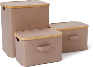 Lumaland Aufbewahrungsbox (3 St), mit Deckel und praktischen Griffen