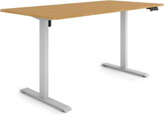 ESMART Germany ETX-121GBA 160x80cm Bambus Dekor Ergonomischer Steh-Sitz-Schreibtisch Stufenlos elektrisch höhenverstellbar 73,5-123,5cm 3x Memory Aktivitätserinnerung Soft-Start/Stopp Schnelle Montage