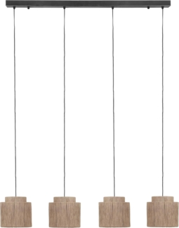 Pendelleuchte SMILLA 4-flammig aus Jute Natur im Boho Stil, Breite 115cm