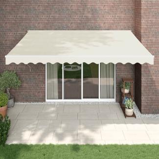 vidaXL Markise Einziehbar Creme 4,5x3 m Stoff und Aluminium 3154429