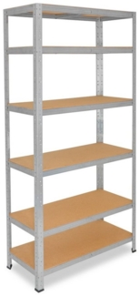 shelfplaza Schwerlastregal HOME, 200x100x40cm verzinkt, 6 Böden, Kellerregal, Garagenregal, Steckregal
