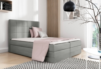 99rooms Minor Boxspringbett Kunstleder SOFT Grau 120x200 cm