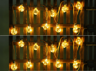 2er Set Solarbetriebene LED Outdoor Lichterkette mit 10 Glühbirnen, 5,7 Meter