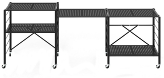 COSTWAY Schwerlastregal, Lagerregal mit Rollen, klappbar, Metall, 34,5x76x153cm