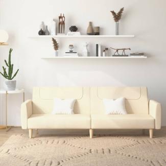 vidaXL Schlafsofa 2-Sitzer Creme Stoff 375787