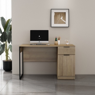 OTTO home Schreibtisch Aspea, mit Schublade, ausreichend Stauraum, moderne Rillenoptik, B. 120 cm