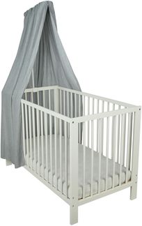 Sterntaler Betthimmel, luftiger Gaze-Stoff, leichter Baby-Betthimmel für Kinderbett, dekorativ und atmungsaktiv, 160×300×0,5 cm, hellgrau