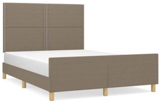 vidaXL Polsterbett mit Kopfteil Stoff Taupe 140x200 cm