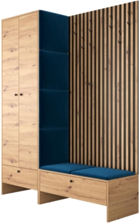 Garderoben-Set 'Melire III' Artisan Eiche / Manila blau