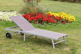MERXX Gartenliege Aktionsliege, 1 St, 5-fach verstellbar, Aluminiumgestell mit Textilbezug