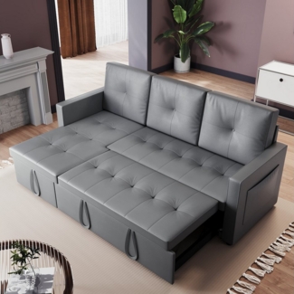SONNI Schlafsofa Ecksofa, Schlafsofa mit Schlaffunktion, Multifunktionssofa, 203x130x88cm, 3 Sitzer Sofa