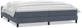 vidaXL Boxspringbett mit Matratze Dunkelgrau 180x210 cm Samt 3315934