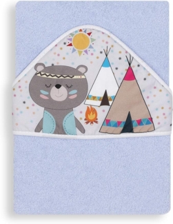 Interbaby 01131-01 Baby Kapuzenbadetuch INDIO blau, Blau