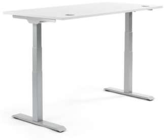 Soennecken Schreibtisch 1600x605-1255x800 mm Platte weiß Gestell silber