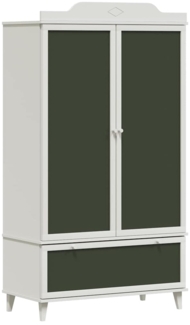 vidaXL Kreidetafel Kleiderschrank mit Schubladen Weiß Holzwerkstoff 42003034