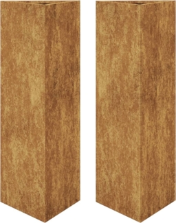 vidaXL Pflanzkübel 2 Stk. Dreieckig 30x26x75 cm Wetterfester Stahl 851156