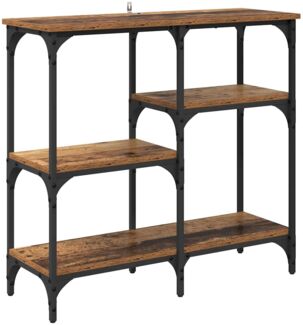 Konsolentisch, Beistelltisch, Konsole mit Regal Altholz 80 x 29 x 75 cm Holzwerkstoff