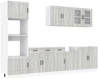 vidaXL 7-tlg. Küchenschrank-Set Kalmar Grau Sonoma Holzwerkstoff 3314737