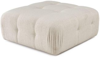 Atelier Del Sofa Stylish Pouffe with Beech Wood Frame, Cream Polyester Fabric, 100 x 100 x 45 cm | 28 DNS Foam for Comfort | Modern Design with Shifting Mechanism