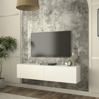 TV-Lowboard hängend Verpsboga 135 x 32 x 30 cm Weiß [en. casa]