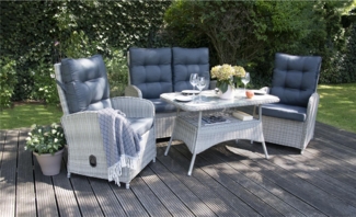 Bellavista Monte Carlo Garten Sitzgruppe, Polyrattan, grau, für 4 Personen