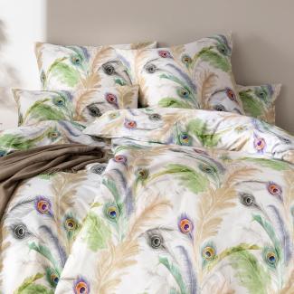 Estella Mako-Satin Bettwäsche Feather multicolor | 200x220 cm + 2x 80x80 cm