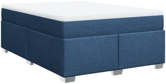 vidaXL Boxspringbett mit Matratze Blau 140x200 cm Stoff 3285143