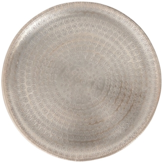 Marrakesch Orient & Mediterran Interior Dekotablett Vintage Tablett Serviertablett Deko Jinan Silber 30cm, Handarbeit